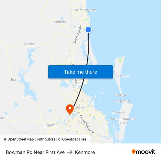 Bowman Rd Near First Ave to Kenmore map
