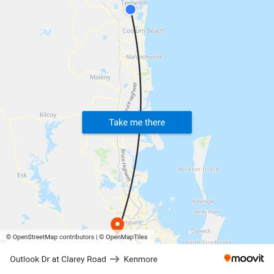 Outlook Dr at Clarey Road to Kenmore map