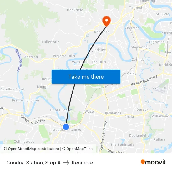 Goodna Station, Stop A to Kenmore map