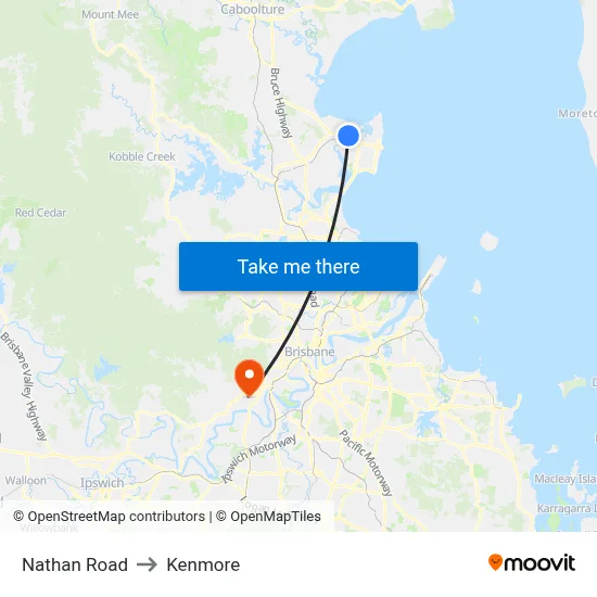 Nathan Road to Kenmore map