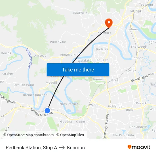 Redbank Station, Stop A to Kenmore map