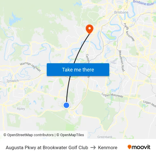 Augusta Pkwy at Brookwater Golf Club to Kenmore map