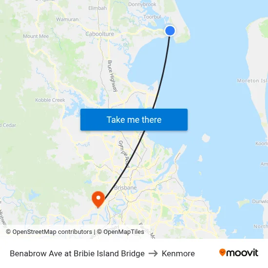 Benabrow Ave at Bribie Island Bridge to Kenmore map