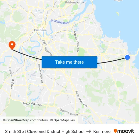 Smith St at Cleveland District High School to Kenmore map