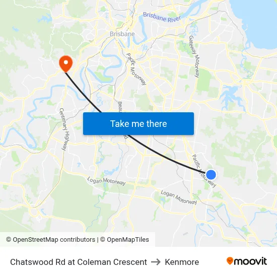 Chatswood Rd at Coleman Crescent to Kenmore map