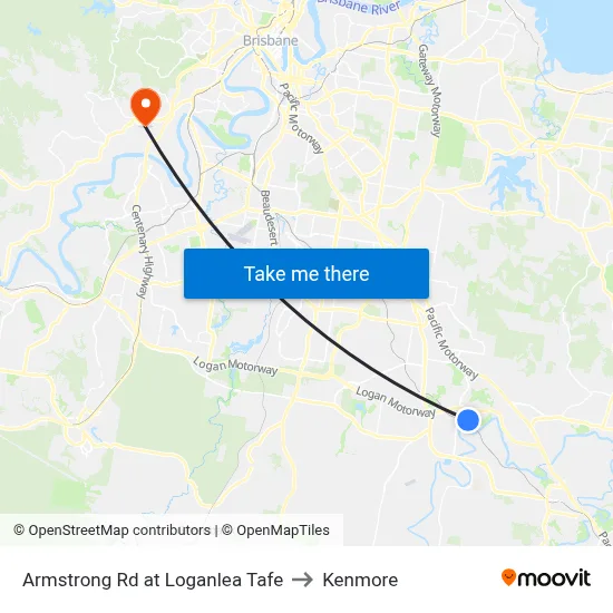 Armstrong Rd at Loganlea Tafe to Kenmore map
