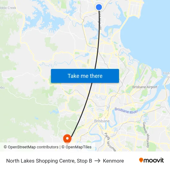 North Lakes Shopping Centre, Stop B to Kenmore map