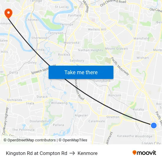 Kingston Rd at Compton Rd to Kenmore map