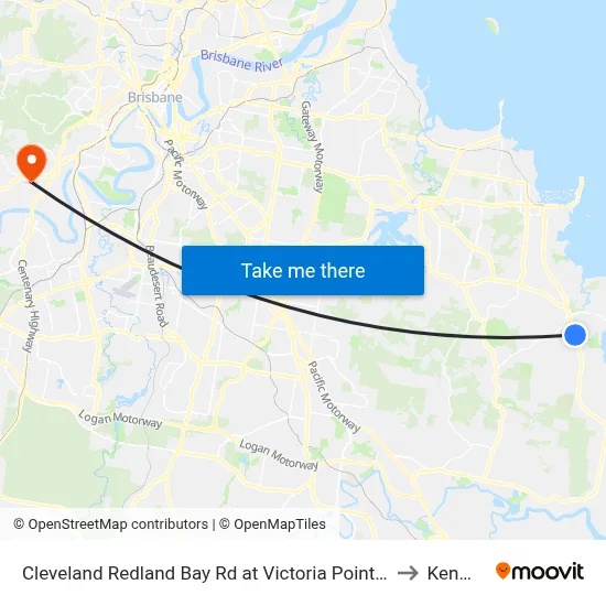 Cleveland Redland Bay Rd at Victoria Point High School to Kenmore map