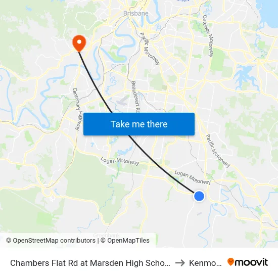 Chambers Flat Rd at Marsden High School to Kenmore map