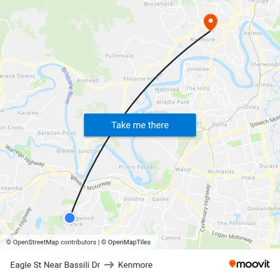 Eagle St Near Bassili Dr to Kenmore map