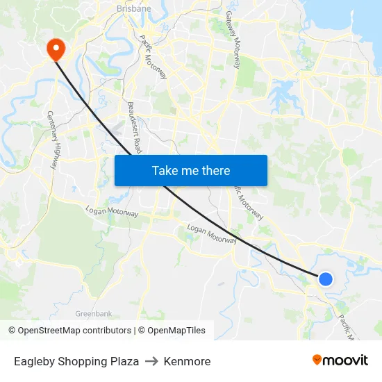 Eagleby Shopping Plaza to Kenmore map
