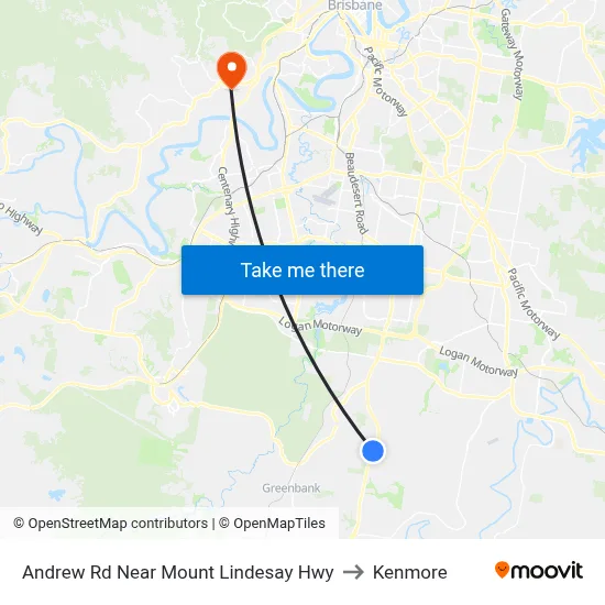 Andrew Rd Near Mount Lindesay Hwy to Kenmore map
