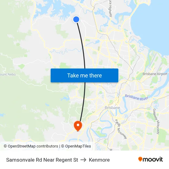 Samsonvale Rd Near Regent St to Kenmore map