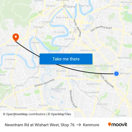 Newnham Rd at Wishart West, Stop 76 to Kenmore map