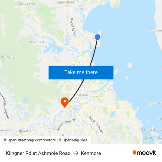 Klingner Rd at Ashmole Road to Kenmore map