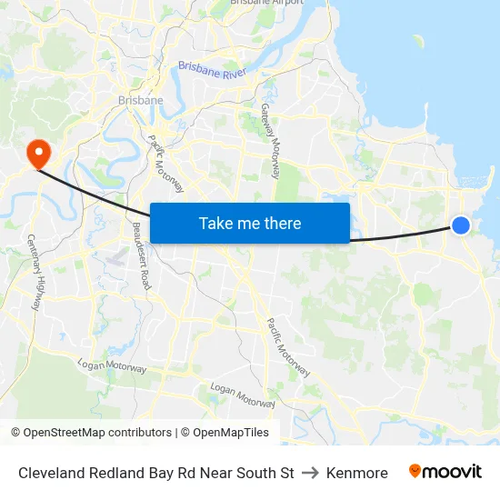 Cleveland Redland Bay Rd Near South St to Kenmore map