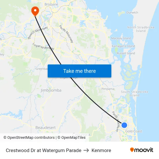Crestwood Dr at Watergum Parade to Kenmore map