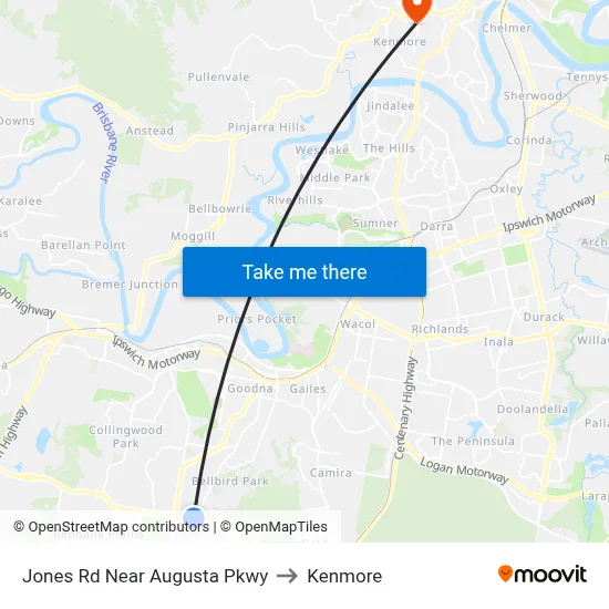 Jones Rd Near Augusta Pkwy to Kenmore map
