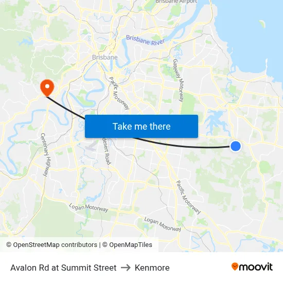 Avalon Rd at Summit Street to Kenmore map