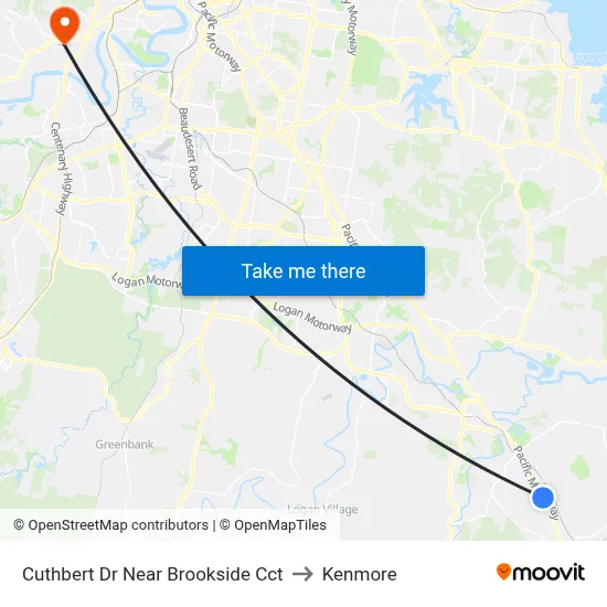 Cuthbert Dr Near Brookside Cct to Kenmore map