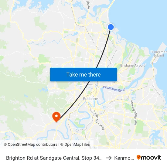 Brighton Rd at Sandgate Central, Stop 34/33 to Kenmore map