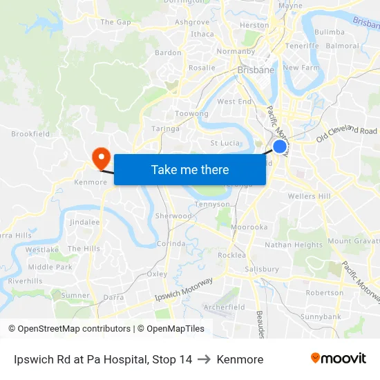 Ipswich Rd at Pa Hospital, Stop 14 to Kenmore map