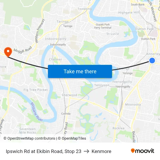 Ipswich Rd at Ekibin Road, Stop 23 to Kenmore map