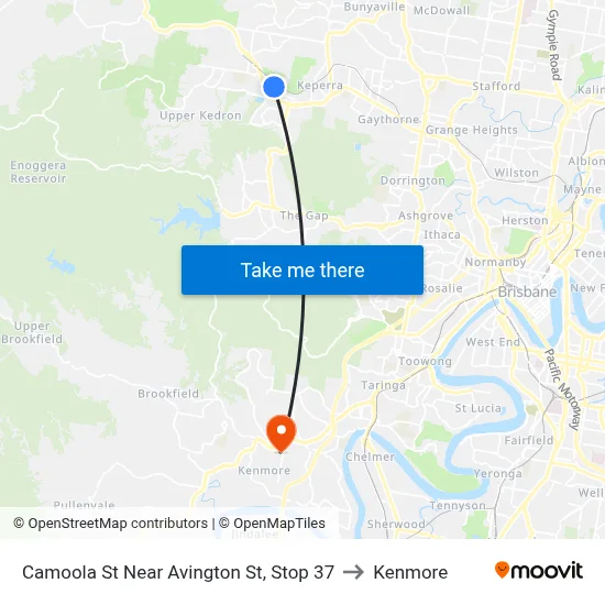 Camoola St Near Avington St, Stop 37 to Kenmore map