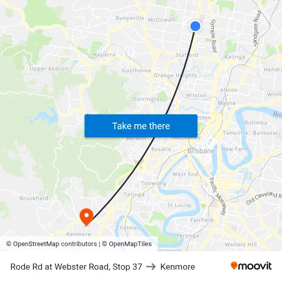 Rode Rd at Webster Road, Stop 37 to Kenmore map