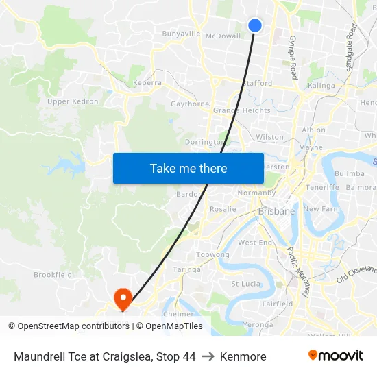 Maundrell Tce at Craigslea, Stop 44 to Kenmore map