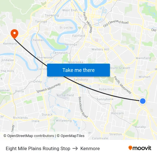 Eight Mile Plains Routing Stop to Kenmore map