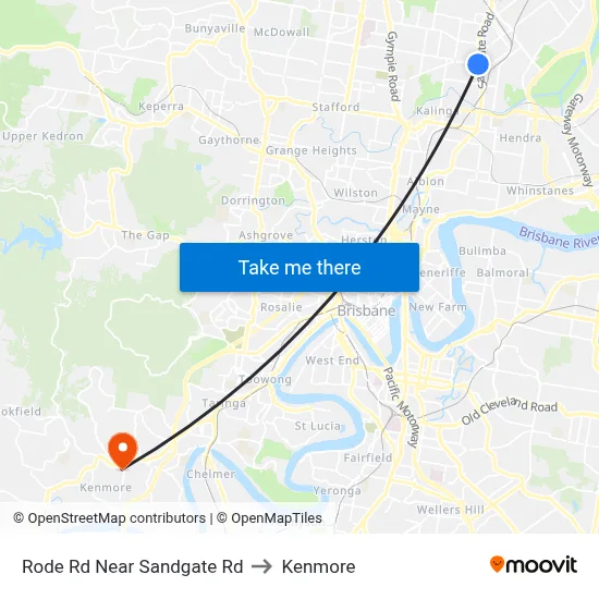 Rode Rd Near Sandgate Rd to Kenmore map