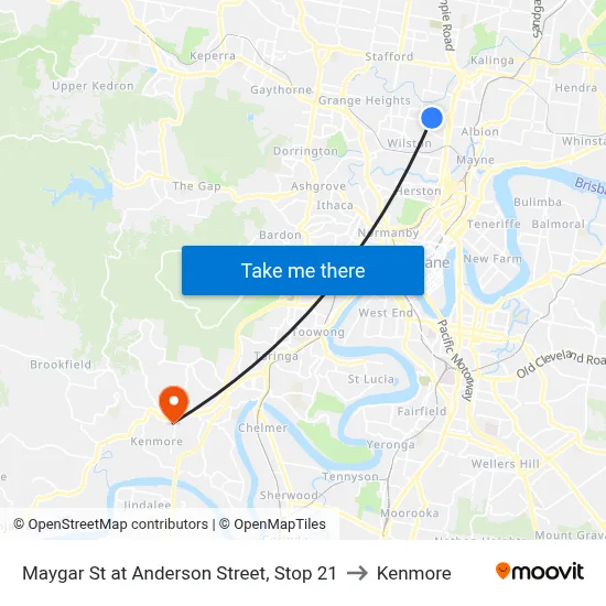 Maygar St at Anderson Street, Stop 21 to Kenmore map