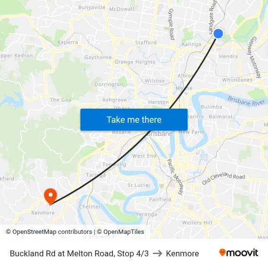 Buckland Rd at Melton Road, Stop 4/3 to Kenmore map