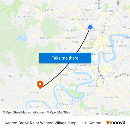 Kedron Brook Rd at Wilston Village, Stop 20 to Kenmore map