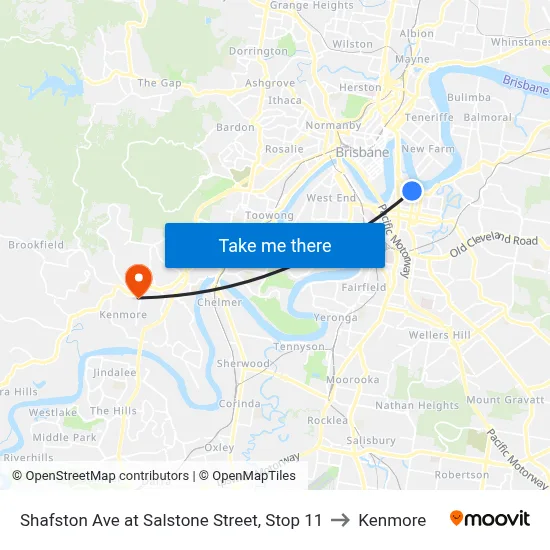 Shafston Ave at Salstone Street, Stop 11 to Kenmore map