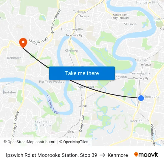 Ipswich Rd at Moorooka Station, Stop 39 to Kenmore map