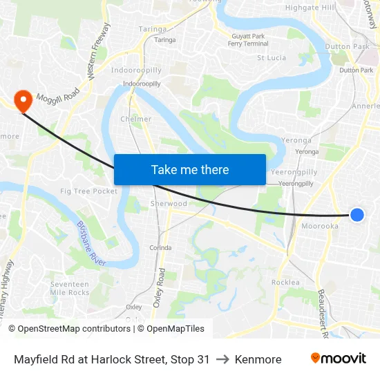 Mayfield Rd at Harlock Street, Stop 31 to Kenmore map