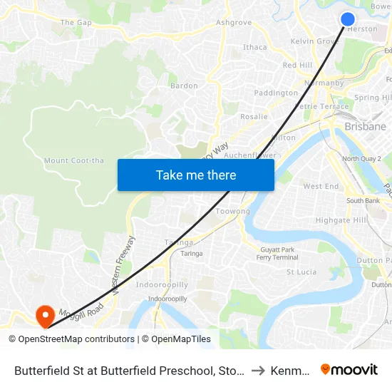 Butterfield St at Butterfield Preschool, Stop 11a to Kenmore map