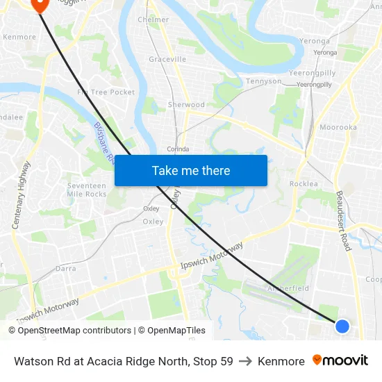 Watson Rd at Acacia Ridge North, Stop 59 to Kenmore map
