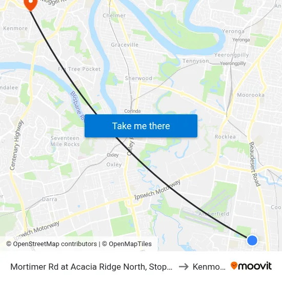 Mortimer Rd at Acacia Ridge North, Stop 59 to Kenmore map