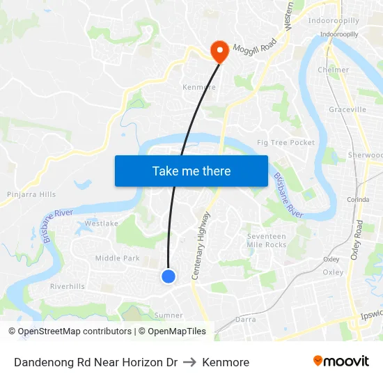 Dandenong Rd Near Horizon Dr to Kenmore map