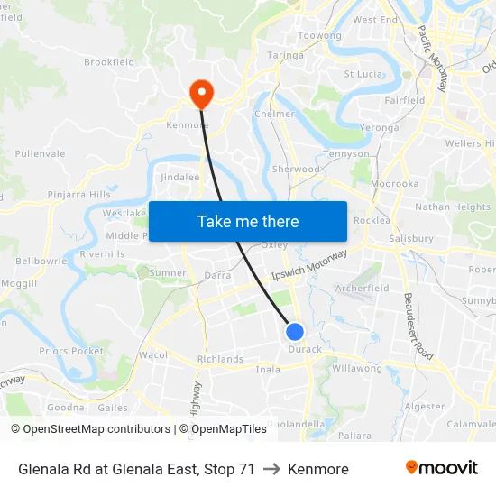 Glenala Rd at Glenala East, Stop 71 to Kenmore map