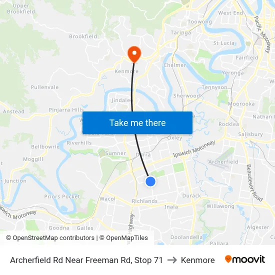 Archerfield Rd Near Freeman Rd, Stop 71 to Kenmore map