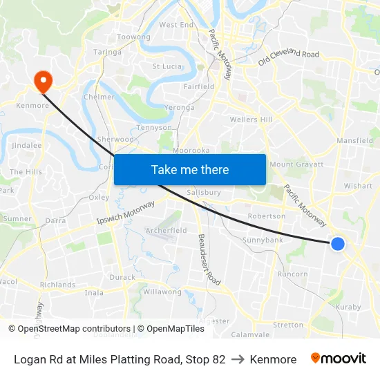 Logan Rd at Miles Platting Road, Stop 82 to Kenmore map
