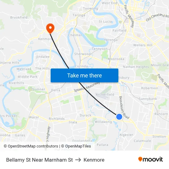 Bellamy St Near Marnham St to Kenmore map