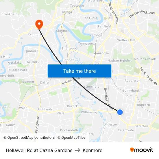 Hellawell Rd at Cazna Gardens to Kenmore map