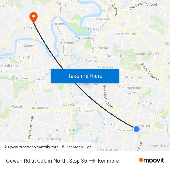 Gowan Rd at Calam North, Stop 35 to Kenmore map
