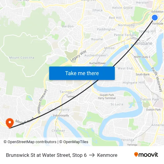 Brunswick St at Water Street, Stop 6 to Kenmore map